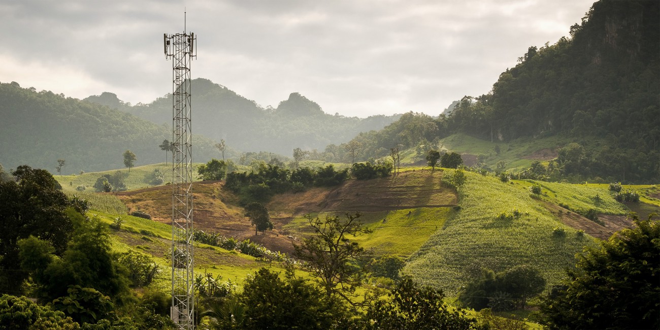 Cell tower in rural location